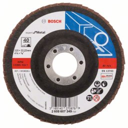 Disc de slefuire evantai X551, Bosch Expert metal D= 115 mm; G= 40, cu degajare