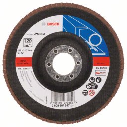 Disc de slefuire evantai X551, Bosch Expert metal D= 125 mm; G= 120, cu degajare