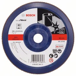 Disc de slefuire evantai X571, Bosch Best metal D= 180 mm; G= 80, drept