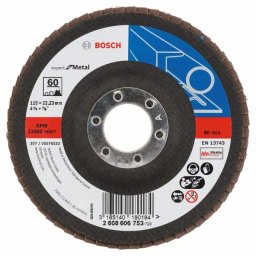 Disc de slefuire evantai X551, Bosch Expert metal D= 115 mm; G= 60, cu degajare