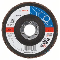 Disc de slefuire evantai X551, Bosch Expert metal D= 115 mm; G= 40, cu degajare