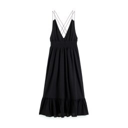 SCOTCH & SODA Rochie Smock Waistband Maxi Dress 172819 SC0008 black