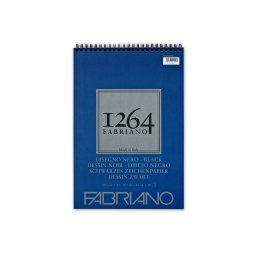 Bloc desen 1264 Black Drawing, A3, 200gr, 40 file, cu spirala, Fabriano