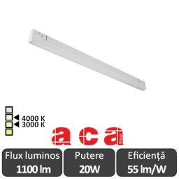 ACA Proiector liniar șina magnetică Lucca 20W 3000/4000K Alb/Negru