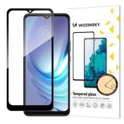 Wozinsky Tempered Glass Full Glue Super Tough Screen Protector Full Coveraged with Frame Case Friendly for Motorola Moto G50 black