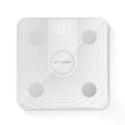 Cantar digital inteligent BlitzWolf BW-SC1, Smart, Control prin aplicatie, Masurare BMI, masa osoasa, grasime viscerala - Resigilat