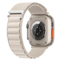 Curea nylon Hoco Alpine Loop compatibila cu Apple Watch 1/2/3/4/5/6/SE/7/8, 42/44/45/49mm, Bej