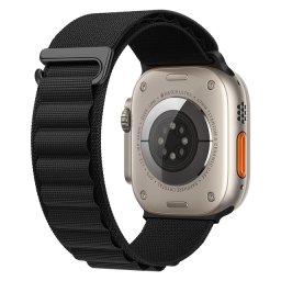 Curea nylon Hoco Alpine Loop compatibila cu Apple Watch 1/2/3/4/5/6/SE/7/8, 42/44/45/49mm, Negru