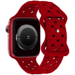 Curea silicon Hoco Flexible Bamboo compatibila cu Apple Watch 1/2/3/4/5/6/SE/7/8, 42/44/45/49mm, Rosu