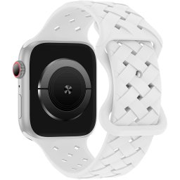 Curea silicon Hoco Flexible Bamboo compatibila cu Apple Watch 1/2/3/4/5/6/SE, 38/40/41mm, Alb