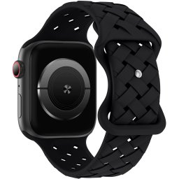 Curea silicon Hoco Flexible Bamboo compatibila cu Apple Watch 1/2/3/4/5/6/SE, 38/40/41mm, Negru