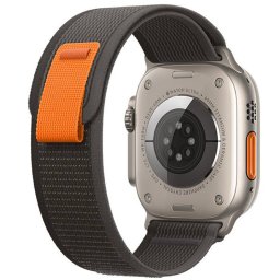 Curea nylon Hoco Nylon Strap compatibila cu Apple Watch 1/2/3/4/5/6/SE/7/8, 42/44/45/49mm, Negru/Gri