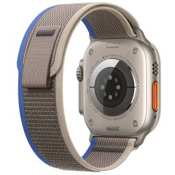 Curea nylon Hoco Nylon Strap compatibila cu Apple Watch 1/2/3/4/5/6/SE/7/8, 42/44/45/49mm, Albastru/Gri