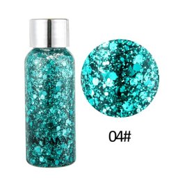 Gel cu sclipici pentru fata, par si corp, EVNC, Glitter Gel Art, argintiu