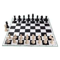 Combo set STAR: Tabla sah din carton pliabila in 4+Piese de sah din plastic no. 6 Star