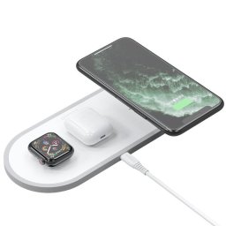 A11 , Alb, Qi 10W, 3 in 1, Pentru smarphone/ Apple Watch/ Airpods