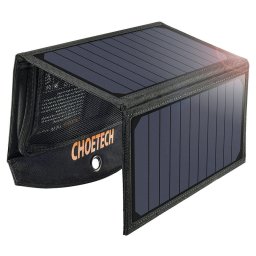 Panou solar fotovoltaic pliabil SC001, 19W, 2x USB 2.4A, Negru