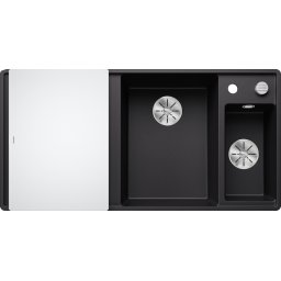 Chiuveta Bucatarie BLANCO AXIA III 6 S-F SILGRANIT cuva dreapta cu tocator sticla, scurgator inox si cu exc.