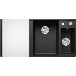 Chiuveta Bucatarie BLANCO AXIA III 6 S-F SILGRANIT cuva dreapta cu tocator sticla, scurgator inox si cu exc.