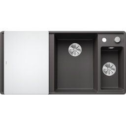 Chiuveta Bucatarie BLANCO AXIA III 6 S-F SILGRANIT cuva dreapta cu tocator sticla, scurgator inox si cu exc.