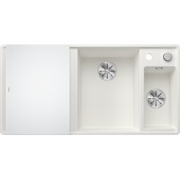 Chiuveta Bucatarie BLANCO AXIA III 6 S-F SILGRANIT cuva dreapta cu tocator sticla, scurgator inox si cu exc.