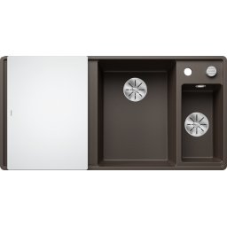 Chiuveta Bucatarie BLANCO AXIA III 6 S-F SILGRANIT cuva dreapta cu tocator sticla, scurgator inox si cu exc.