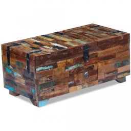 Masă de cafea tip cufăr, lemn solid reciclat, 80 x 40 x 35 cm