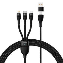 3in1 USB Flash Series 2, USB-C + micro USB + Lightning, 100W, 1.2m (black)