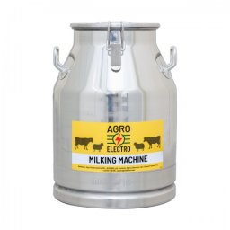 Bidon inox pentru transport lapte, cu capac tip clips, 30 litri