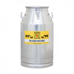 Bidon inox pentru transport lapte, cu capac tip clips, 40 litri