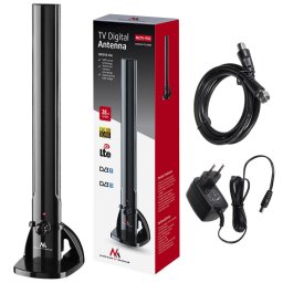 Antena TV interioara DVB-T2 HEVC tubulara MCTV-930 LTE, negru