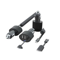 Încărcător auto Maclean, Lightning, 2xUSB, 5.2A, 1.8m, MCE76