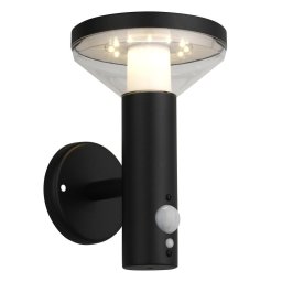 Lampă de perete Maclean, LED solar cu senzor, 3 moduri de iluminare, IP44, baterie Li-ion 18650, 3,7V 1200 mAh, negru, MCE455 B
