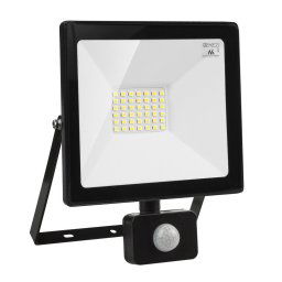 Proiector LED cu senzor de mișcare Maclean, subțire 30W, 2400lm, culoare alb cald (3000K), IP44, MCE630 WW PIR