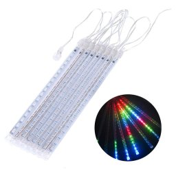 Lumini LED solare Maclean, lungime 2,4 m, 144 LED-uri, 8 țurțuri RGB, mod țurțuri care căde, baterie Li 800 mAh, MCE412