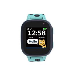 Smartwatch Sandy KW-34, 1.44inch, Curea Silicon, Gri-Blue