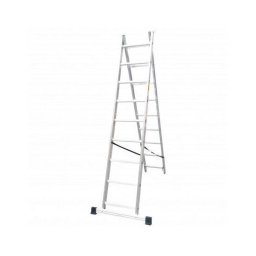Scara aluminiu, 2 tronsoane, 9 trepte, max 150 kg, 2.81 m, Drabest