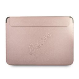 Husa 13 inch "PU Saffiano", Piele ECO (Saffiano), Roz - Protectie Slim, Stil Modern