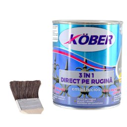 Vopsea antirugina, tip lucios, Alb, 2.5 litri, 3 in 1 Kober,