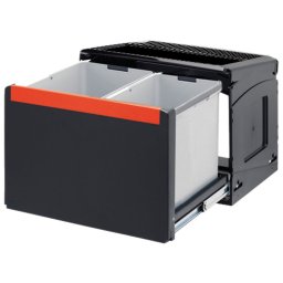 Cos incorporabil dublu pentru sortarea gunoiului Franke Cube 502.76.303, 1x14 si 1x18 l, corp de 50 cm, extragere manuala