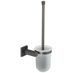 Perie pentru WC cu sticla satinata Hafele 980.60.683, patrat, negru grafit