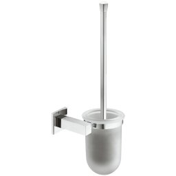 Perie pentru WC cu sticla satinata Hafele 980.60.682, patrat, cromat lucios