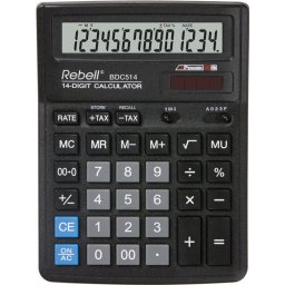 Calculator de birou Calculator de birou, 14 digits, 193 x 143 x 38 mm, Rebell BDC 514 - negru