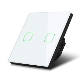 Intrerupator inteligent MCE703W Touch light switch, double, glass, white with square button Alb