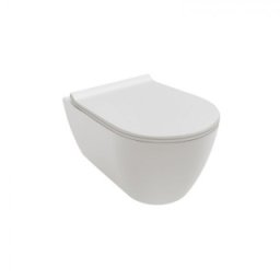 Set vas wc suspendat Hatria Fusion Rimless cu capac soft close,alb
