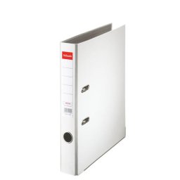 Biblioraft ESSELTE Economy, A4, plastifiat PP, margine metalica, 50 mm - alb