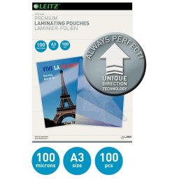 Folie de laminat Folie LEITZ UDT pentru laminare la cald, A3, 100 microni 100 folii/top