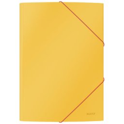 Mapa cu elastic LEITZ Cosy, carton laminat, A4, 150 coli, galben chihlimbar