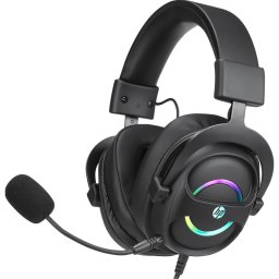 Casti Microfon USB iluminare rainbow Negru