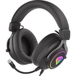 Casti Neon 750 RGB Jack 3.5 mm iluminare RGB Negru